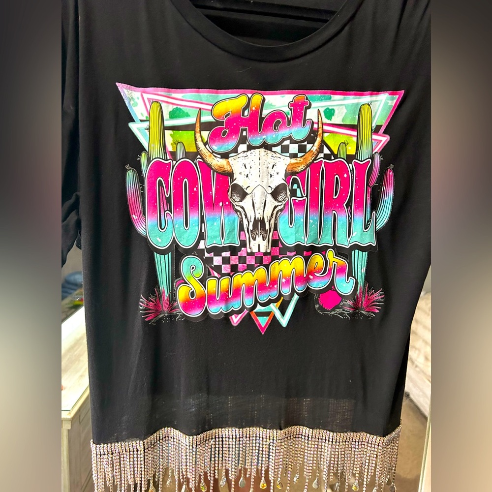 Ambiance short sleeve, Hot Cowgirl summer shirt.